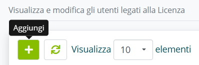Pulsante Aggiungi per creare un nuovo Utente