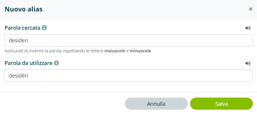 Correzione pronuncia parola "desideri"