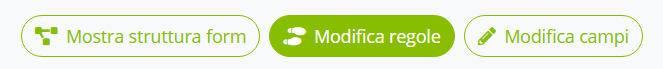 Editor del form con opzione Regole in alto