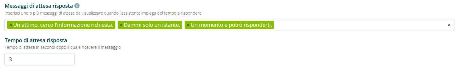 Messaggi di disambiguazione e attesa