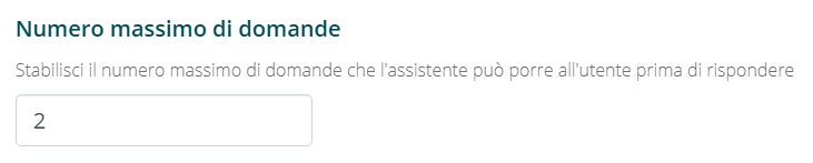 Impostazioni numero massimo di domande proattive