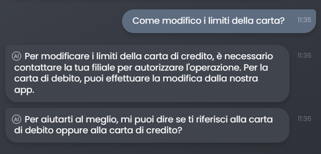 Risposta parziale mostrata prima della domanda di disambiguazione - stato ON
