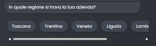Valori ammissibili in modalità scrollabile