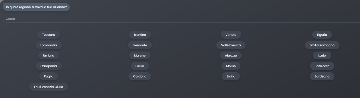 Valori ammissibili a schermo intero