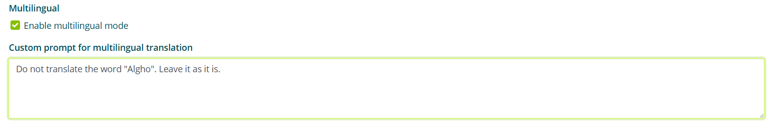 Prompt personalizzato per la traduzione multilingua