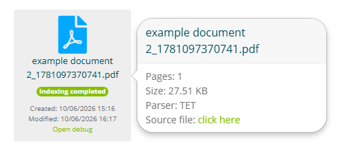 Documenti PDF generati dal crawler nella sottocartella